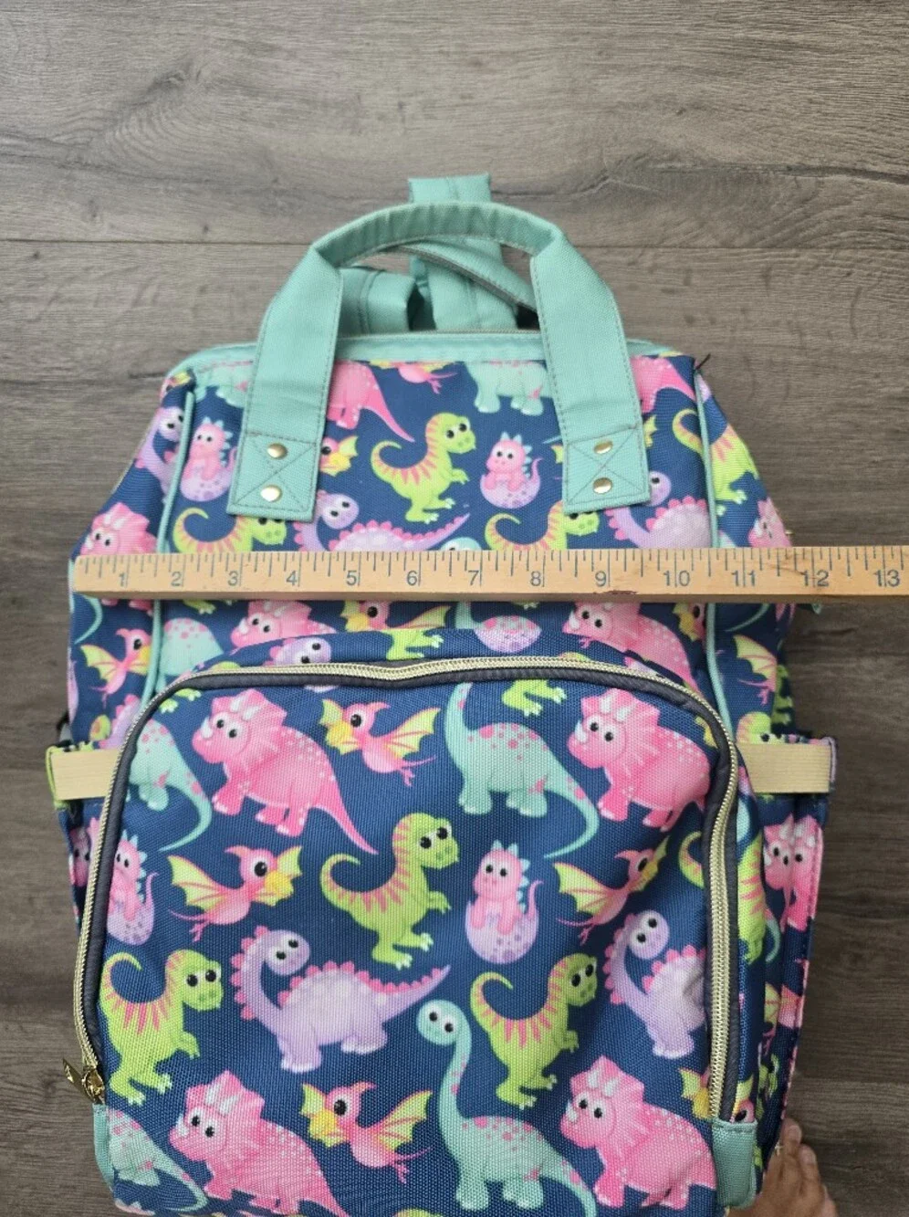 Kawaii Dinosaur Print Diaper Backpack Colorful Fun Travel Etsy